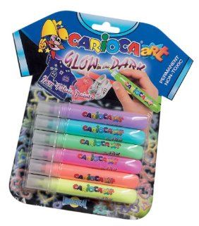 Carioca 3D Raised Effect Fabric Pens (Set of 6 Glow in the Dark Colors) Toys & Games