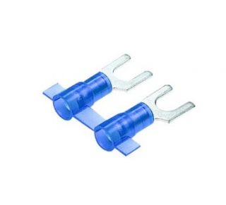 Panduit PMNF2 5F 3K Reel Smart System Metric Fork Terminals, Nylon Insulated, Funnel Entry, 1.5   2.5mm Wire Range, Blue, M5 Stud Size, 4.1mm Max Insulation, 8.6mm Width, 6.4mm Center Hole Diameter, 21.9mm Length (3000 Pieces Per Reel) Industrial & Sc