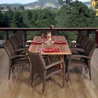 Normandie 9 Piece Dining Set Chair Type Eight Armchairs  Outdoor And Patio Furniture Sets  Patio, Lawn & Garden