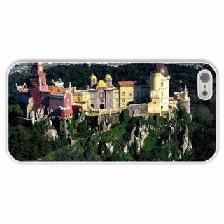Diy Iphone 5 5S City Portugal Lisbon Hill Castle Palace Nature Of Funny Gift White Cellphone Skin For Everyone Cell Phones & Accessories