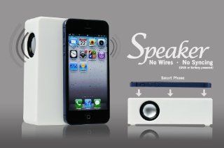 White Mutual Induction Sound Player Music Speaker Box for Apple iPhone 5 / 4S / 4 / 3GS / Samsung Galaxy Note II 2 N7100 / Note N7000 / SIII S3 i9300 / SII S2 i9100 etc Cell Phones & Accessories