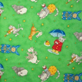 44" Wide Fabric "Nursery Rhymes with Dog, Cat, Sheep, Duck, Rabbit, Etc" Fabric By the Yard  Other Products  