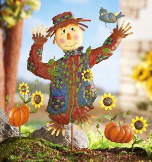 Collections Etc   Fall Scarecrow Garden Stake Set Decoration By Collections Etc  Outdoor Statues  Patio, Lawn & Garden