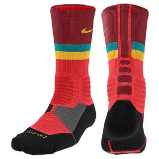 Nike Hyperelite Fanatical Crew Socks   Basketball   Accessories   Light Crimson/Team Red/Turbo Green/Atomic Mango