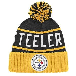 Mitchell & Ness NFL Throwback High Five Cuffed Knit   Mens   Football   Accessories   Pittsburgh Steelers   Black/Yellow