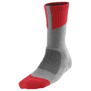 Jordan AJ Winterized Crew Socks   Basketball   Accessories   Cool Grey/Dark Grey/Gym Red