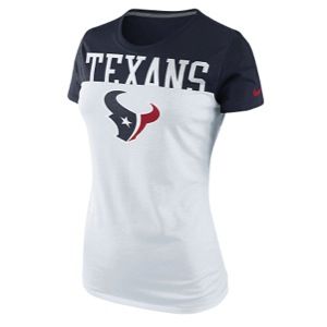 Nike NFL Heads or Tails Top   Womens   Football   Clothing   Houston Texans   White/Marine