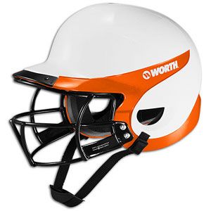 Worth Liberty Batting Helmet/Mask Combo   Womens   Softball   Sport Equipment   White/Orange