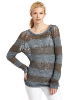 Ever Womens Roatan Stripe Sweater, Soot/Indigo Stripe, Large Pullover Sweaters