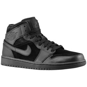 Jordan AJ1 Mid   Mens   Basketball   Shoes   Black/Black/Black