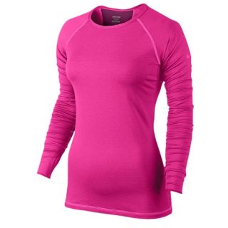 Nike Pro Hyperwarm Dri Fit Max L/S T Shirt   Womens   Training   Clothing   Raspberry Red/Pink Foil/Electro Purple
