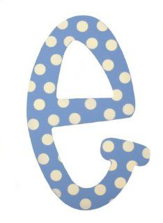 My Baby Sam Polka Dot Letter e, Blue/White  Nursery Wall Hangings  Baby