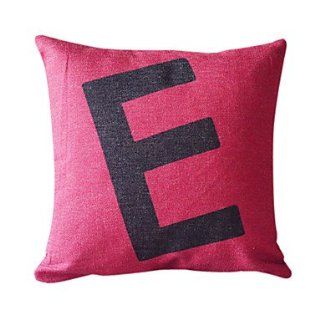 English Letter E Cotton/Linen Decorative Pillow Cover   Throw Pillow Covers