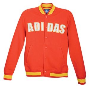 adidas Originals Court Varsity Fleece Jacket   Mens   Casual   Clothing   Vivid Red/Sunshine
