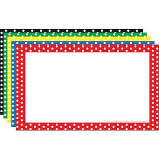 Top Notch Teacher Products 4 x 6 Blank Border Index Card, Polka Dot