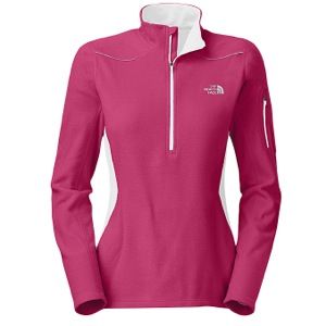 The North Face TKA 80 Fleece 1/4 Zip Top   Womens   Running   Clothing   Rose Red