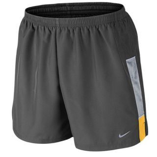 Nike Dri Fit 5 Woven Reflective Shorts   Mens   Running   Clothing   Dark Grey/Wolf Grey/Laser Orange