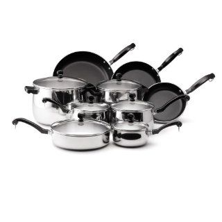 Farbeware Classic Bell Shaped 15 Piece Stainless Steel Cookware Set Kitchen & Dining