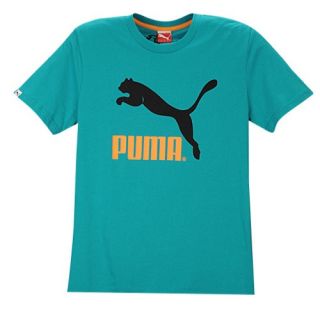 PUMA No 1 Logo S/S T Shirt   Mens   Casual   Clothing   Blue Grass/Zinnia
