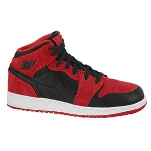 Jordan AJ 1 Mid   Boys Preschool   Basketball   Shoes   Black/Black/Gym Red