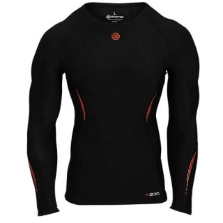 SKINS A200 Compression Long Sleeve Top   Mens   Running   Clothing   Black/Fierce Red