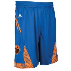 adidas NBA On Court Pre Game Shorts   Mens   Basketball   Clothing   New York Knicks   Royal/Orange