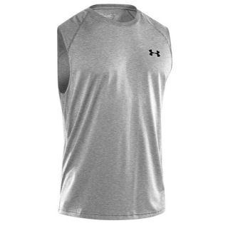 Under Armour Tech Sleeveless T Shirt   Mens   Training   Clothing   True Gray Heather/Black
