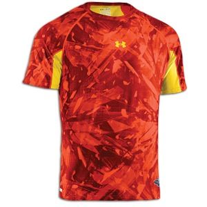 Under Armour NFL Combine Authentic Shatter Fitted S/S   Mens   Football   Clothing   Explosive/Black/Taxi