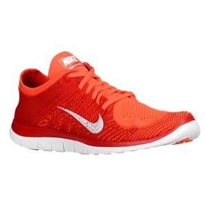 Nike Free 4.0 Flyknit   Mens   Running   Shoes   Bright Crimson/University Red/Total Orange/White