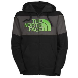 The North Face Barker Blocked Full Zip Hoodie   Mens   Casual   Clothing   The North Face Black/Krypton Green