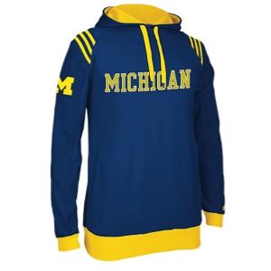 adidas College 3 Stripe Pullover Hoodie   Mens   Basketball   Clothing   Michigan Wolverines   Navy