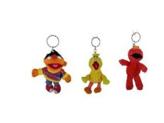 3 Piece Sesame Street Plush Keychains   Sesame Street Keychains Toys & Games