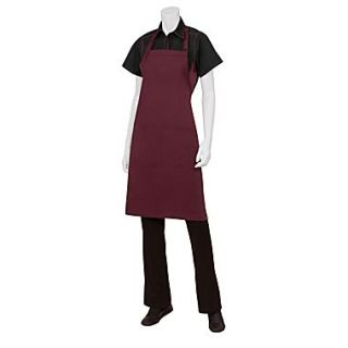 Chef Works Butcher Apron With 2 Divided Patch Pocket, Merlot