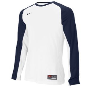 Nike Team Fearless L/S Shooting Top   Mens   Basketball   Clothing   White/Navy