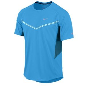 Nike Dri FIT Technical Short Sleeve T Shirt   Mens   Running   Clothing   Vivid Blue/Green Abyss/Reflective Silver