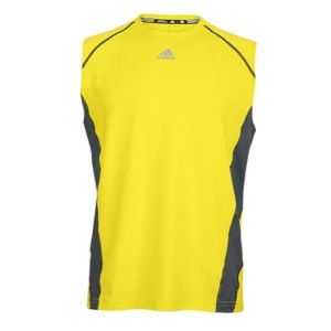 adidas Techfit Fitted Sleeveless Top   Mens   Training   Clothing   Vivid Yellow/Tech Grey