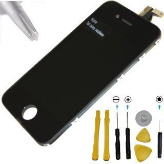 Zeetron Iphone 4 Screen Digitizer LCD Replacement Repair Kit Black  7p Tool Kit, 5 Star Screw Driver, AT&T Only Cell Phones & Accessories