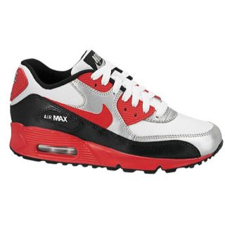 Nike Air Max 90    Boys Grade School   Running   Shoes   White/Black/Metallic Silver/Light Crimson
