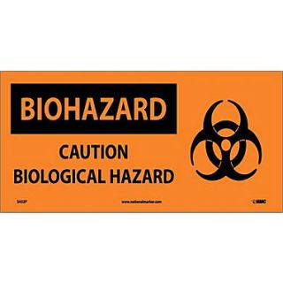 Biohazard, Caution Biological Hazard (W/ Graphic), 7X17, Adhesive Vinyl