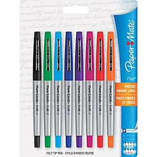 Paper Mate Ultra Fine Flair Marker Pen, Ultra Fine Felt Tip, Assorted, 8/Pack