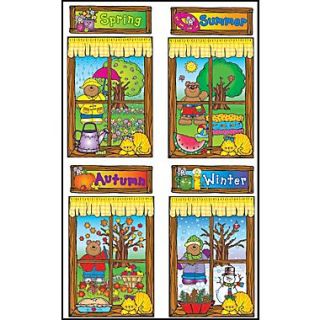 D.J. Inkers Four Seasons Windows Bulletin Board Set