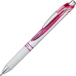 Pentel EnerGel Pearl Deluxe RTX Liquid Gel Ink, Retractable Pens, Medium Point, Pink Accent Barell, Black Ink, Dozen