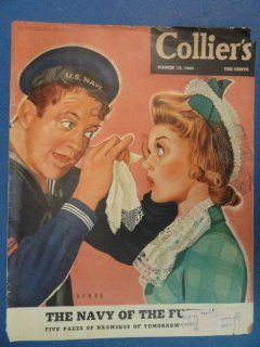 Collier's Magazine March 13, 1943 (Cover Only) cover art by Frank Bomar  boy getting something out of girls eye  Prints  