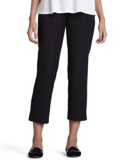 Womens Slim Twill Ankle Pants   Eileen Fisher   Black (X LARGE (18))