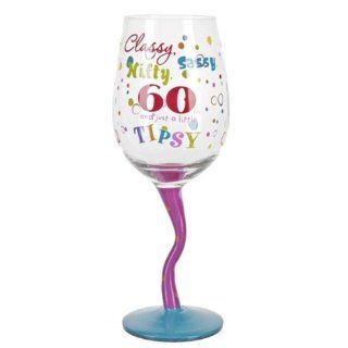 60th Birthday Classy Sassy 60 Wine Glass By Ganz Kitchen & Dining