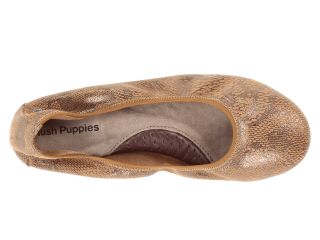 Hush Puppies Chaste Ballet Tan Laced Emb Leather