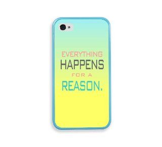 Everything Happens For A Reason Ombre Aqua Silicon Bumper iPhone 4 Case Fits iPhone 4 & iPhone 4S Cell Phones & Accessories