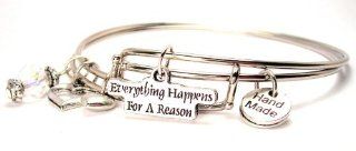 Everything Happens For a Reason Adjustable Wire Bangle Charm Bracelet Everything Happens For A Reason Jewelry Jewelry