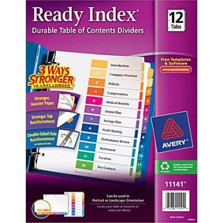 Avery 12 Tab Ready Index Multicolor Table of Contents Dividers, 1 Set/Pack