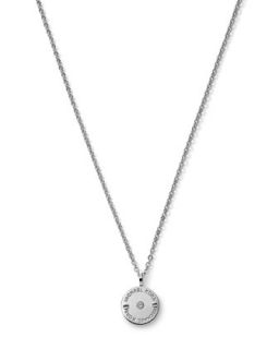 Logo Etch Disc Pendant Necklace, Silver Color   Michael Kors   Silver